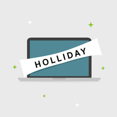 Holiday badge with computer, Vector illustrator