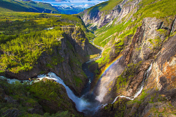 Voringsfossen Waterfall. Hordaland, Norway.