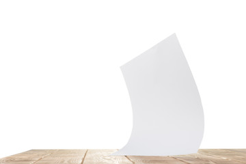 Sheet of paper on the table