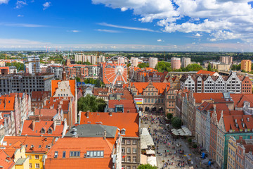 Naklejka premium The Long Lane of the old town in Gdansk, Poland