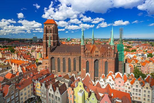 Saint Mary Cathedral in the old town of Gdansk, Poland