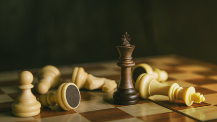 the one black king chess defeat all white chess