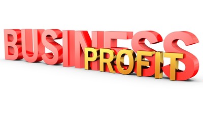 3d Business profit word
