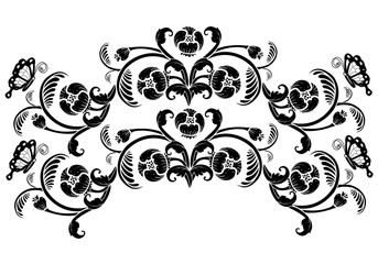 vintage flower, vector