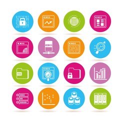 big data, data analytics icons