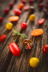 Fototapeta na wymiar Multicolored tomatoes 