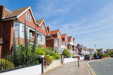 Fototapeta na wymiar Mainstreet and houses in Eastbourne, Sussex, United Kingdom