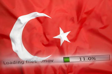 Downloading files on a computer, Turkey flag