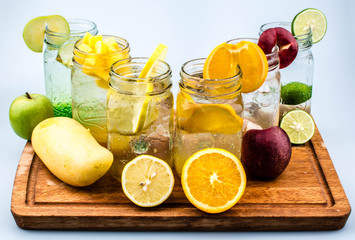 Colorful Sparkling Drink : Isolated Fruit soda cocktail to quench your thirst