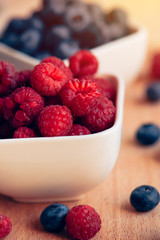 Blueberries and raspberries
