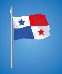 illustration Republic of Panama flag waving Isolated on White Background,vector