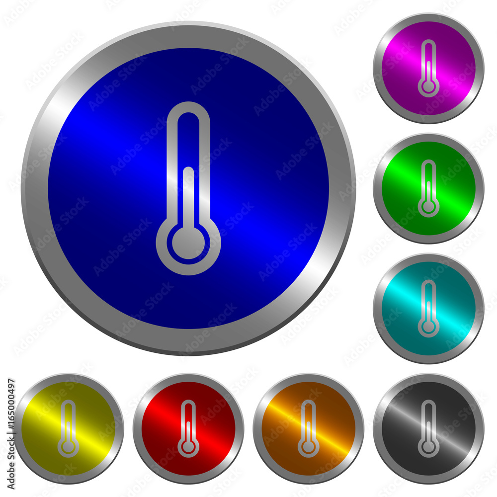 Poster thermometer luminous coin-like round color buttons