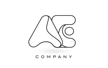 AE Monogram Letter Logo With Thin Black Monogram Outline Contour. Modern Trendy Letter Design Vector.
