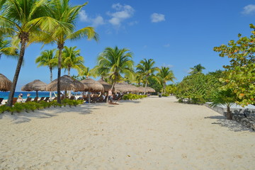Beach in Chankanaab Park on Cozumel Island in Mexico