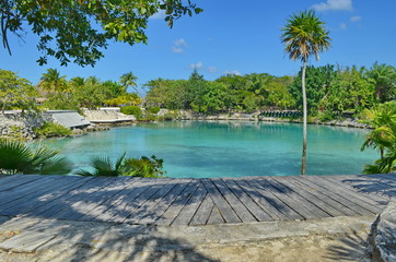 Pond in Chankanaab Park on Cozumel Island in Mexico