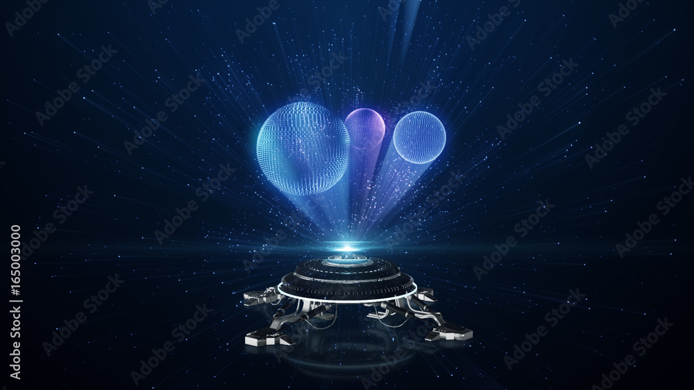 Canvas Prints globe with abstract digital circle. global business technologies concept. 3d illustration