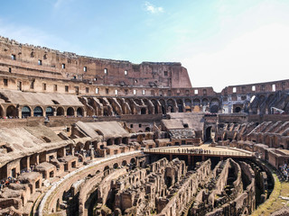 Fototapeta na wymiar Inside Coliseum of Rome, Italy