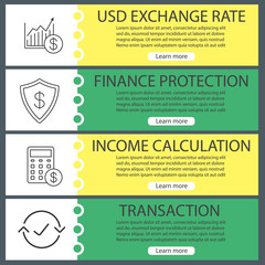 Economics web banner templates set