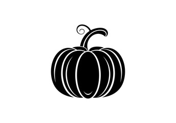 Pumpkin icon or logo in modern line style. Vector illustration on a white background.