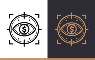 Vector linear icons FINANCIAL CONTROL of finance, banking. High quality modern icons suitable for print, website and presentation
