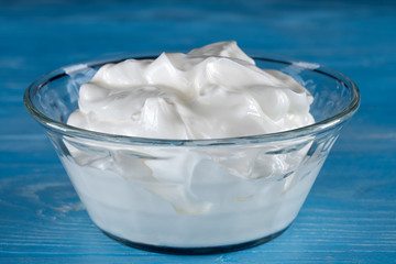 Greek yogurt in a pot