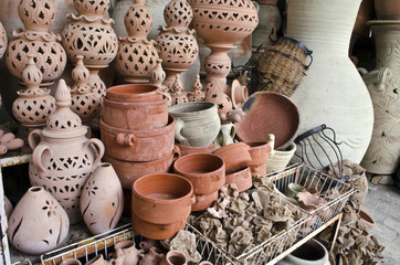 Clay handmade ceramics, Tunisia, Africa