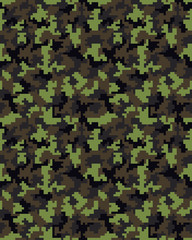 Seamless digital fashion camouflage pattern, vector background