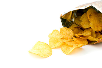 The chips in the stack on white