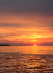 beautiful sunset sky over the baltic sea
