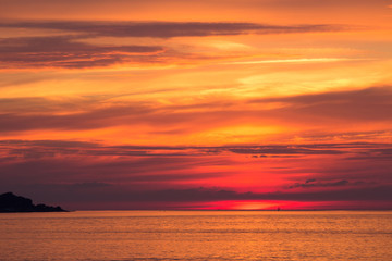 Fototapeta premium beautiful sunset sky over the baltic sea