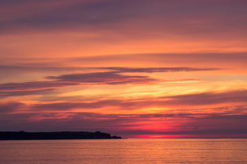 Obraz premium beautiful sunset sky over the baltic sea