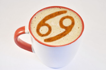 Cancer symbol on a coffee