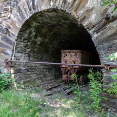 mining cart in old silver mine