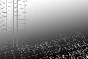 Background of architectural drawing