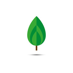 Fototapeta na wymiar Green leaf icon. Vector.