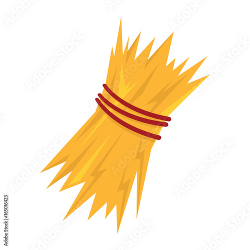 "sheaf of hay flat cartoon icon. Hay vector illustration for design and