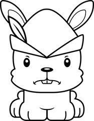 Cartoon Angry Robin Hood Bunny