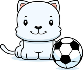 Cartoon Smiling Soccer Player Kitten