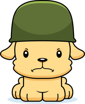 Cartoon Angry Soldier Puppy
