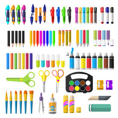 A set of stationery for schoolchildren, goods for creativity