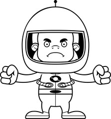 Cartoon Angry Astronaut Sasquatch