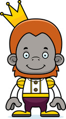 Cartoon Smiling Prince Orangutan