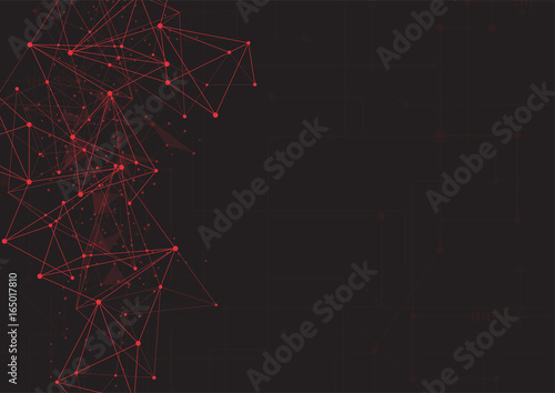 Red Abstract Polygonal Space Low Poly Background With