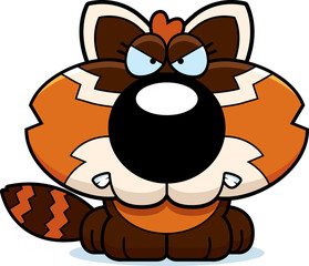 Cartoon Red Panda Angry
