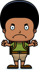 Cartoon Angry Hiker Boy