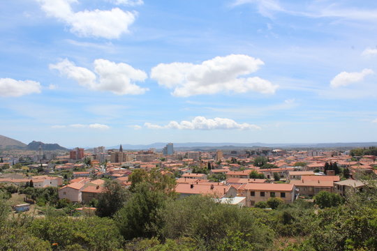 Panoramica Carbonia tra cielo e citt&agrave;