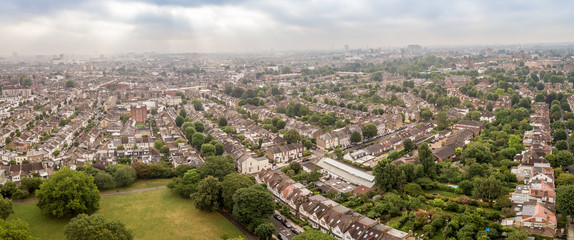 Aerial view of London suburb