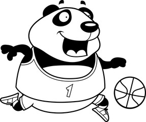 Cartoon Panda Basketball