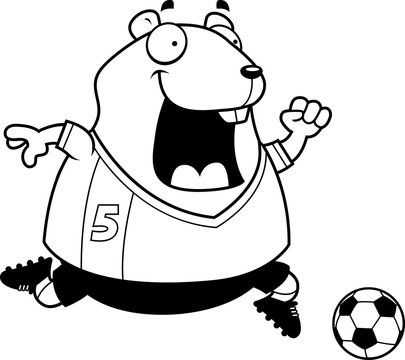 Cartoon Hamster Soccer