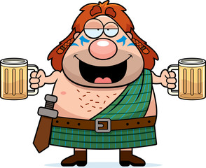 Drunk Cartoon Celtic Warrior